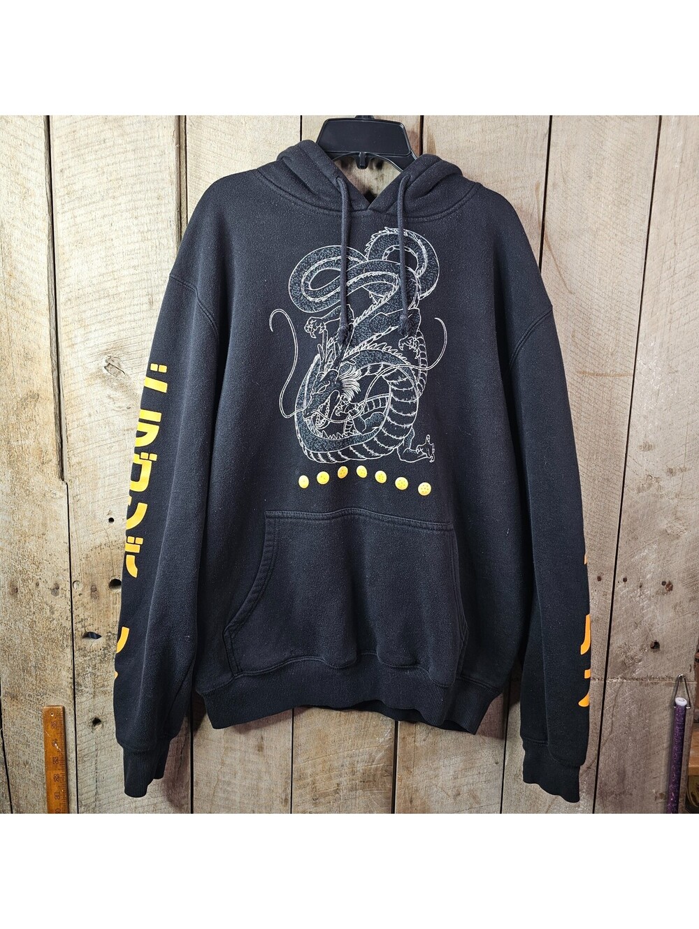 Dragon Ball Z Shenron Hoodie Medium Black Anime Graphic Pullover Sweatshirt